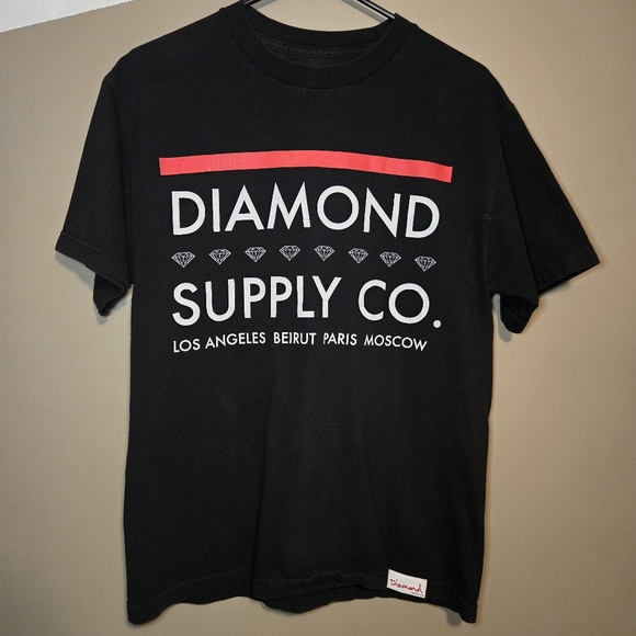 Diamond Supply Co. Other - Diamond Supply Men’s Cropped Fit Black T-shirt Made In USA Logo Size Medium